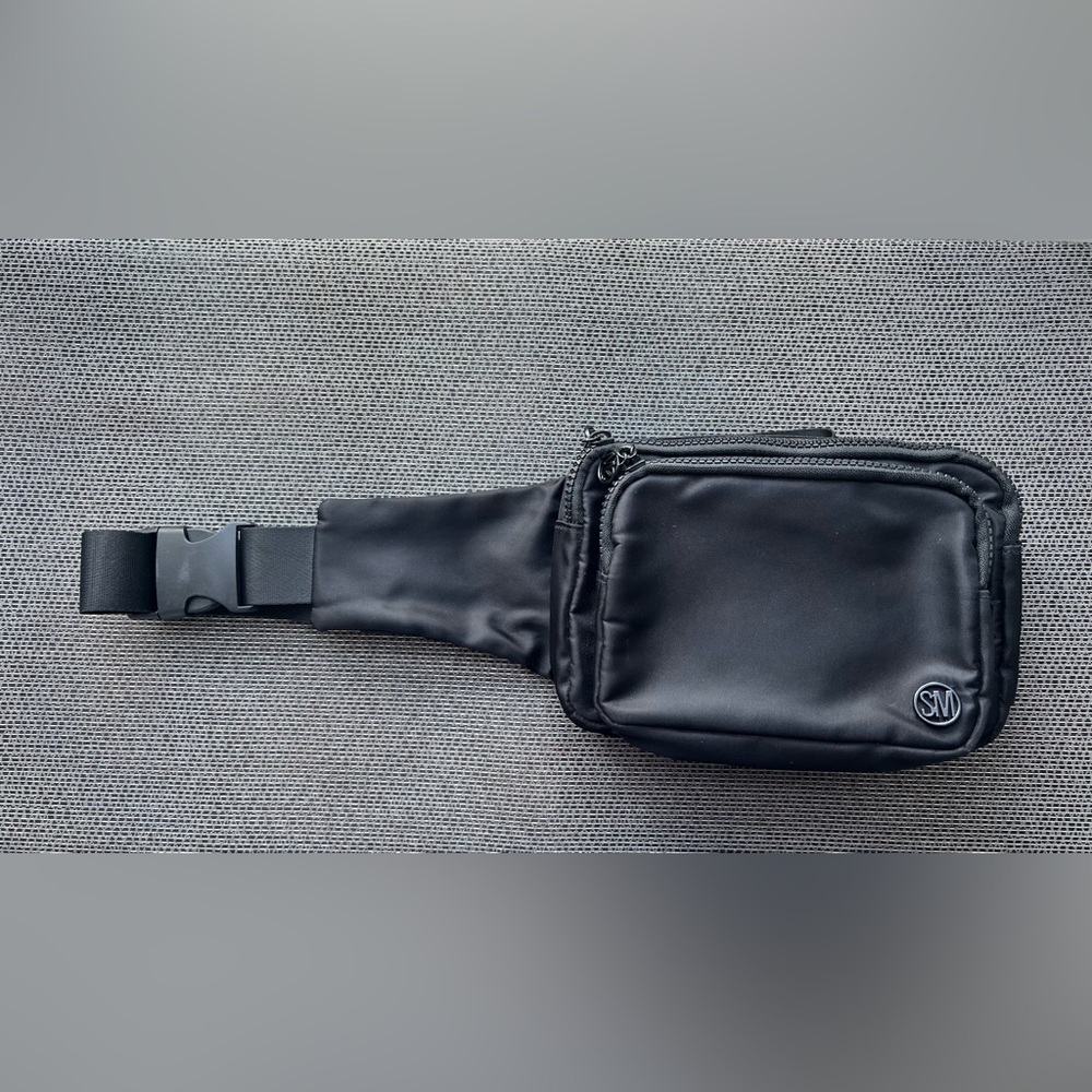 Black Belt Bag with Steve Madden Logo